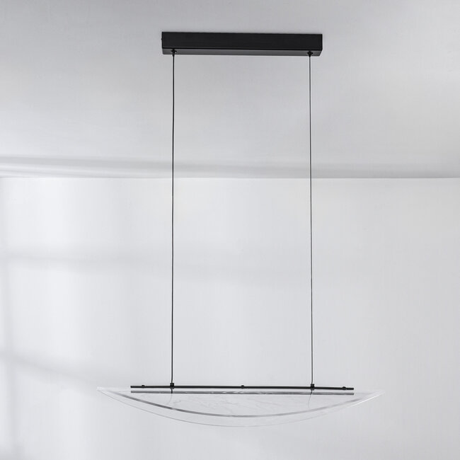 Lampe suspendue design à 3 niveaux de gradation Flectra avec motif marbre - noir