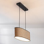 Lampe suspendue moderne à 2 lumières Esmora noir avec abat-jour ovale en tissu