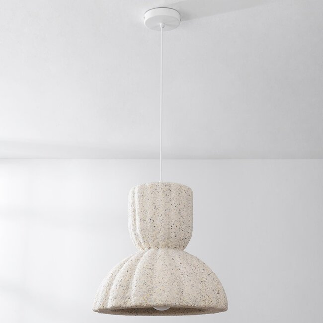 Lampe suspendue Wabi Sabi Soru avec effet pierre -  terrazzo beige