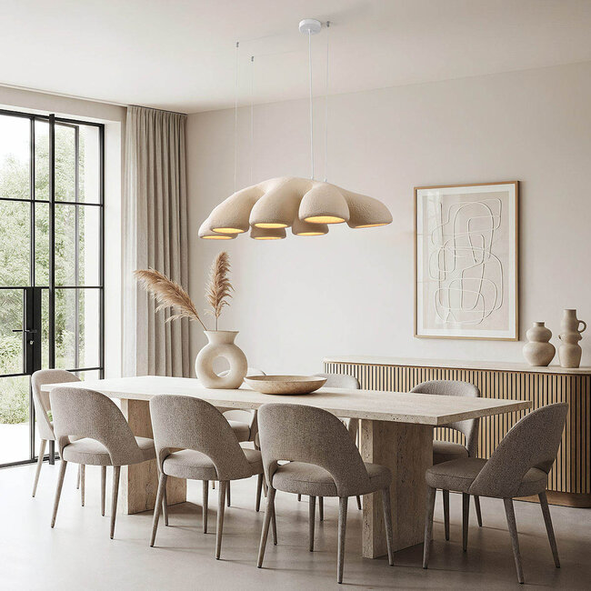 Lampe suspendue moderne Wabi Sabi à 7 lumières 108 x 30 cm - Tsuyu