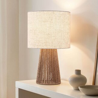 Lampe de table moderne boho-chic avec abat-jour en lin - Ranpu