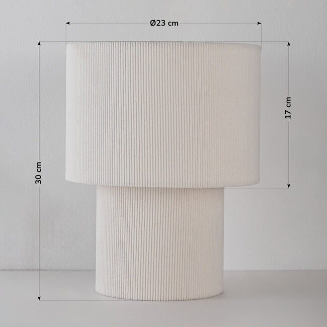 Lampe à poser en velours beige - Tavolo
