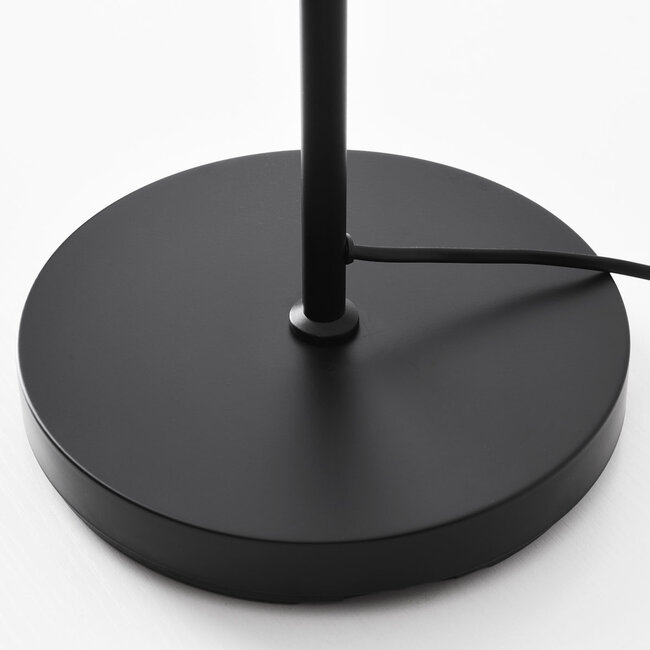 Lampadaire noir avec abat-jour en lin - Hygge