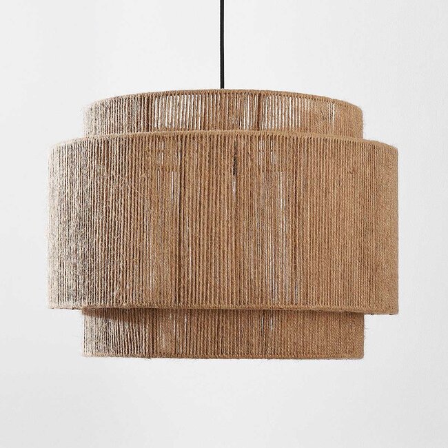 Lampe suspendue Toki naturelle en corde de chanvre tressée