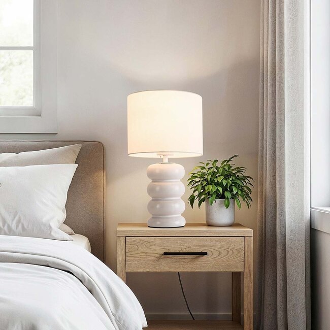 Lampe de table en céramique Sofara - blanc