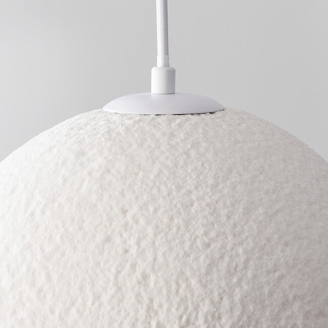 Lampe suspendue Wabi Sabi Yugen avec effet de pierre blanche
