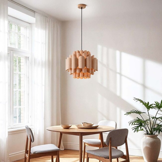 Lampe suspendue moderne Xylo en aspect bois