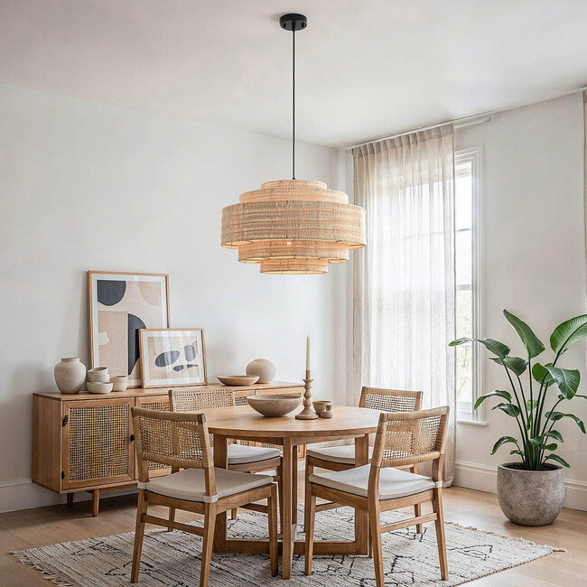 Lampe suspendue en rotin naturel Rope