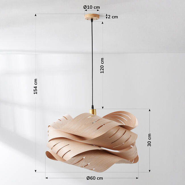 Lampe suspendue design Holz en bois