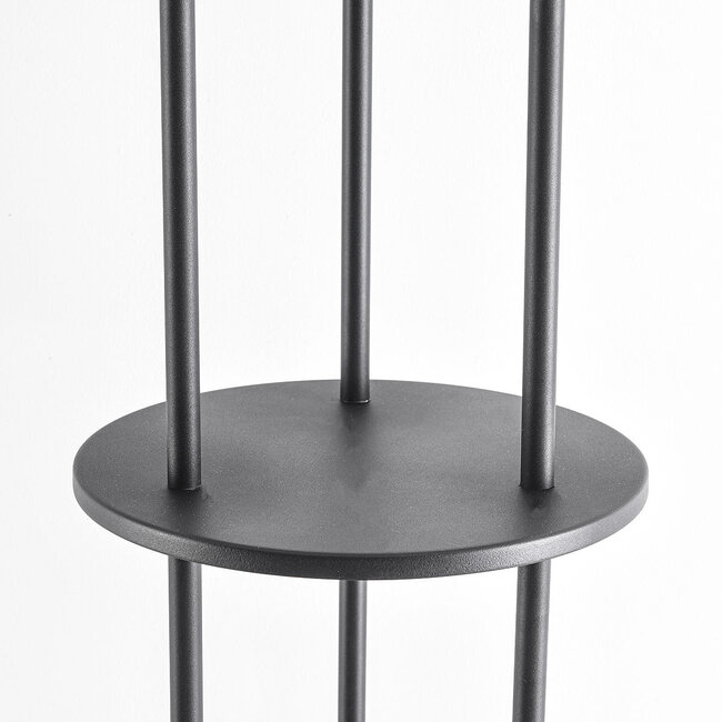 Lampadaire Vinta avec LED solaires à 3 niveaux de gradation et corde tressée en noir