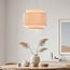 Suspension Tressa avec abat-jour en tissu nervuré - beige