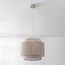 Suspension Tressa avec abat-jour en tissu nervuré - beige