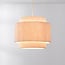 Suspension Tressa avec abat-jour en tissu nervuré - beige