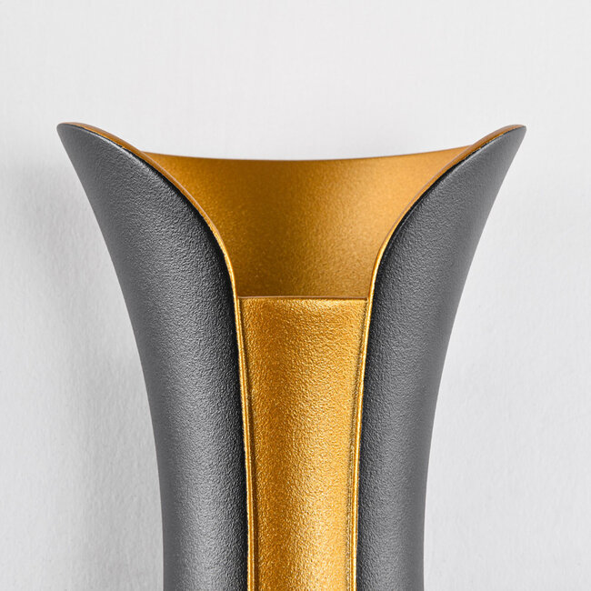 Applique de salle de bain design à 2 lumières Else - noir et or