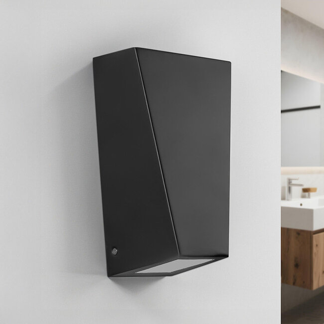 Lampe de salle de bains à 2 lumières en acier inoxydable Luisa - noir