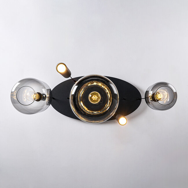 Lampe suspendue moderne Yoku avec verre fumé