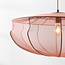 Suspension Japandi Feronia avec abat-jour en tissu rose Ø60 cm