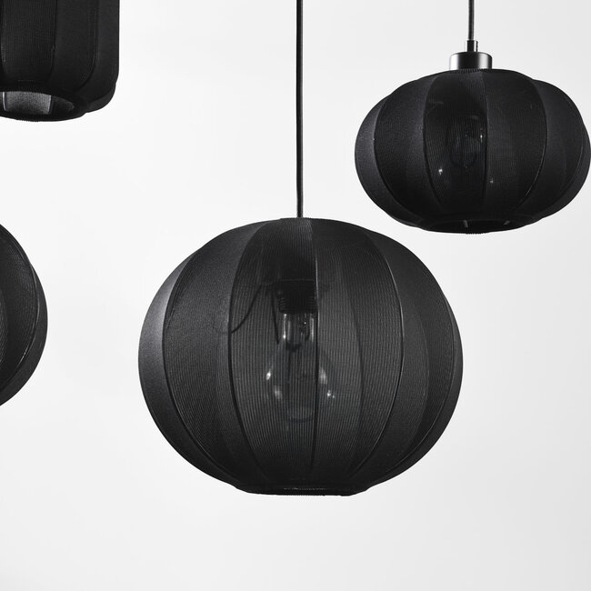 Lampe suspendue Japandi à 5 lumières Karima - noir