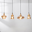 Suspension Maracas 4 lumières - noir et verre ambré