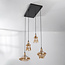 Suspension rétro Maracas avec verre ambré - 4 lumières