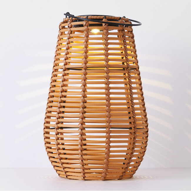 Lampe de table solaire Suya en rotin