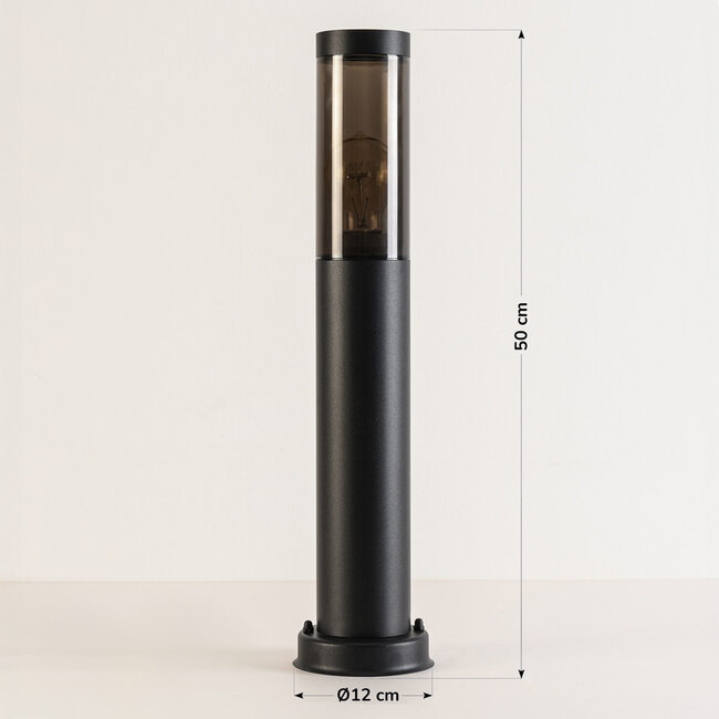 Lampadaire Livia avec abat-jour en verre - noir