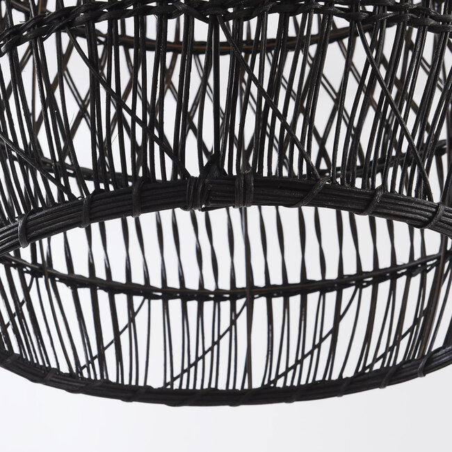 Lampe suspendue en rotin noir - Hinra