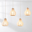 Lampe suspendue Japandi Senji - 5-light sand taupe with linen shades