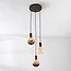 Suspension moderne Illumine noir comprenant trois luminaires (douille E27)