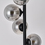 Lampadaire Tyson noir avec verre fumé, 5 lumières