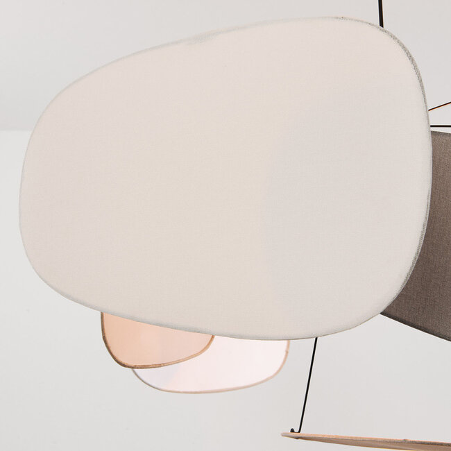 Lampe suspendue design Zandor - avec abat-jour en lin aéré dans des tons doux
