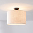 Plafonnier moderne Linho avec abat-jour rond en tissu