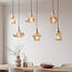 Suspension industrielle Calypso à 6 lumières - verre ambré