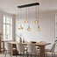 Suspension industrielle Calypso à 6 lumières - verre ambré
