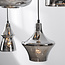 Suspension industrielle Calypso - noir, six abat-jour en verre fumé