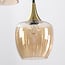 Suspension design Téo - doré, verre ambré et deux spots GU10