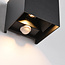 Lampe d'extérieur moderne carrée Daniel noire avec détecteur de mouvement et capteur jour/nuit