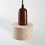 Suspension luxueuse Muro en travertin (pierre naturelle) et bois