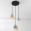 Suspension Wabi Sabi à 3 lumières Riva – Aspect ciment