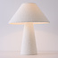 Lampe à poser Tisch avec abat-jour en lin bouclé - blanc