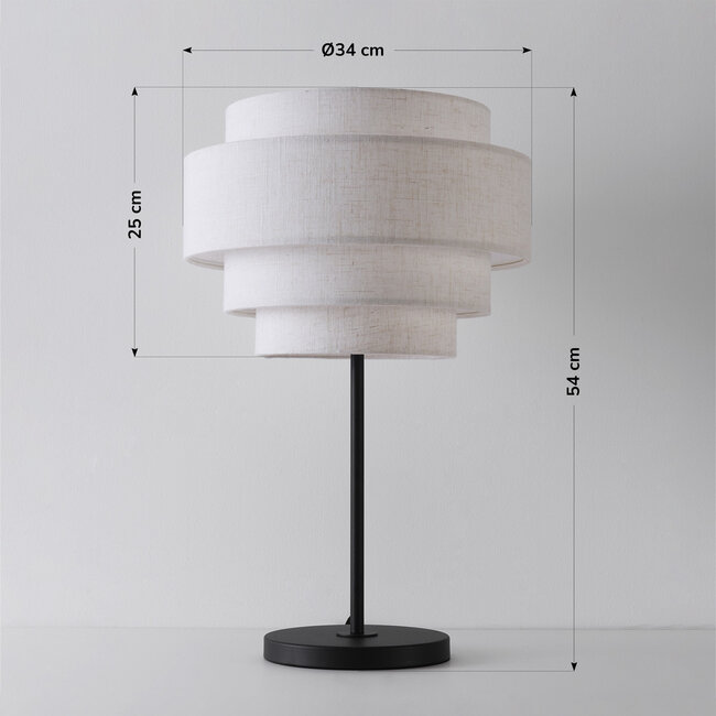 Lampe de table moderne Masa avec abat-jour en lin