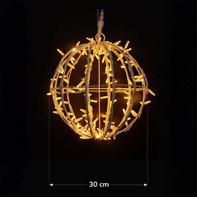 Boule lumineuse décorative LED pour l'extérieur Ø30 cm – blanc chaud avec 60 LED guirlandes de Noël