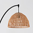 Lampe arquée moderne Estar avec abat-jour naturel et structure noire