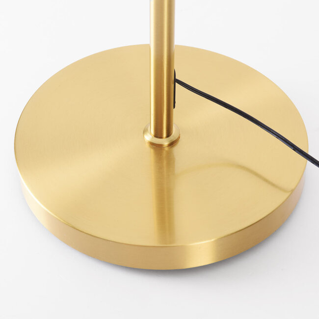 Lampadaire de luxe Zhan doré avec 3 spots, variateur tactile et éclairage haut/bas