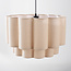 Suspension Japandi Hona - abat-jour double ondulé en lin beige