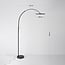 Lampadaire arqué Talto en noir mat à LED intégrée et interrupteur tactile