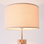 Lampadaire scandinave Tenir avec trépied en bois et abat-jour en lin