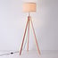 Lampadaire scandinave Tenir - trépied en bois et abat-jour en lin