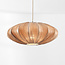 Lampe suspendue design Creora - style Japandi en tissu brun chaud