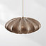 Lampe suspendue design Creora - style Japandi en tissu brun chaud